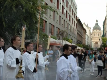 Mass and candlelight procession with adoration of the Blessed Sacrament at the International Eucharistic Congress in Budapest on Sept. 11, 2021.